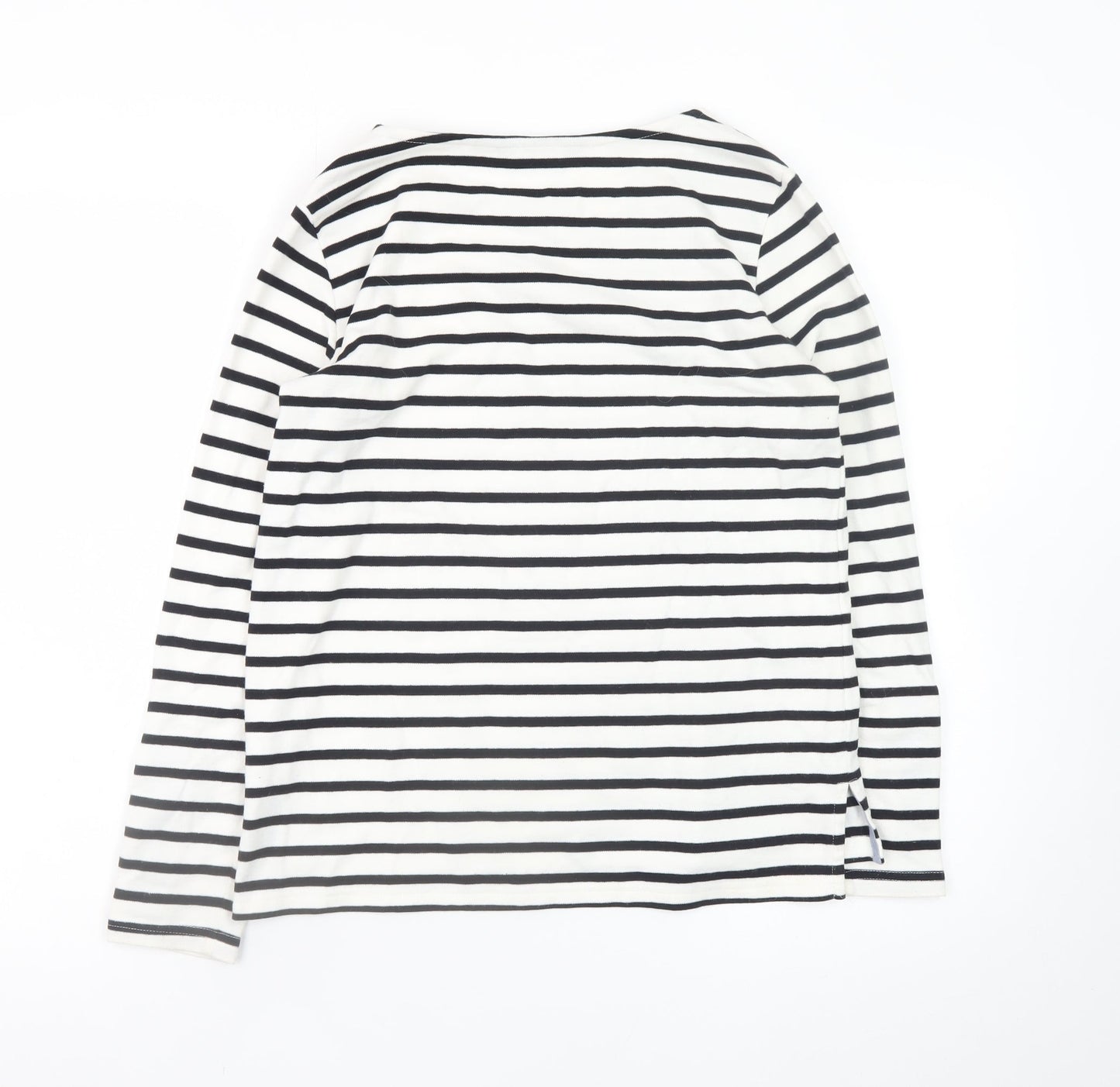 Dorothy Perkins Women's Black White Striped Boat Neck Long Sleeve T-Shirt UK 8
