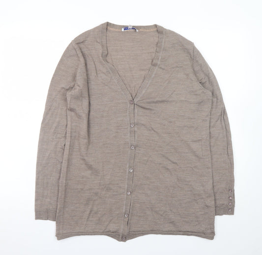 Gray & Osbourn Women's Beige Merino Wool V-Neck Cardigan Size 20