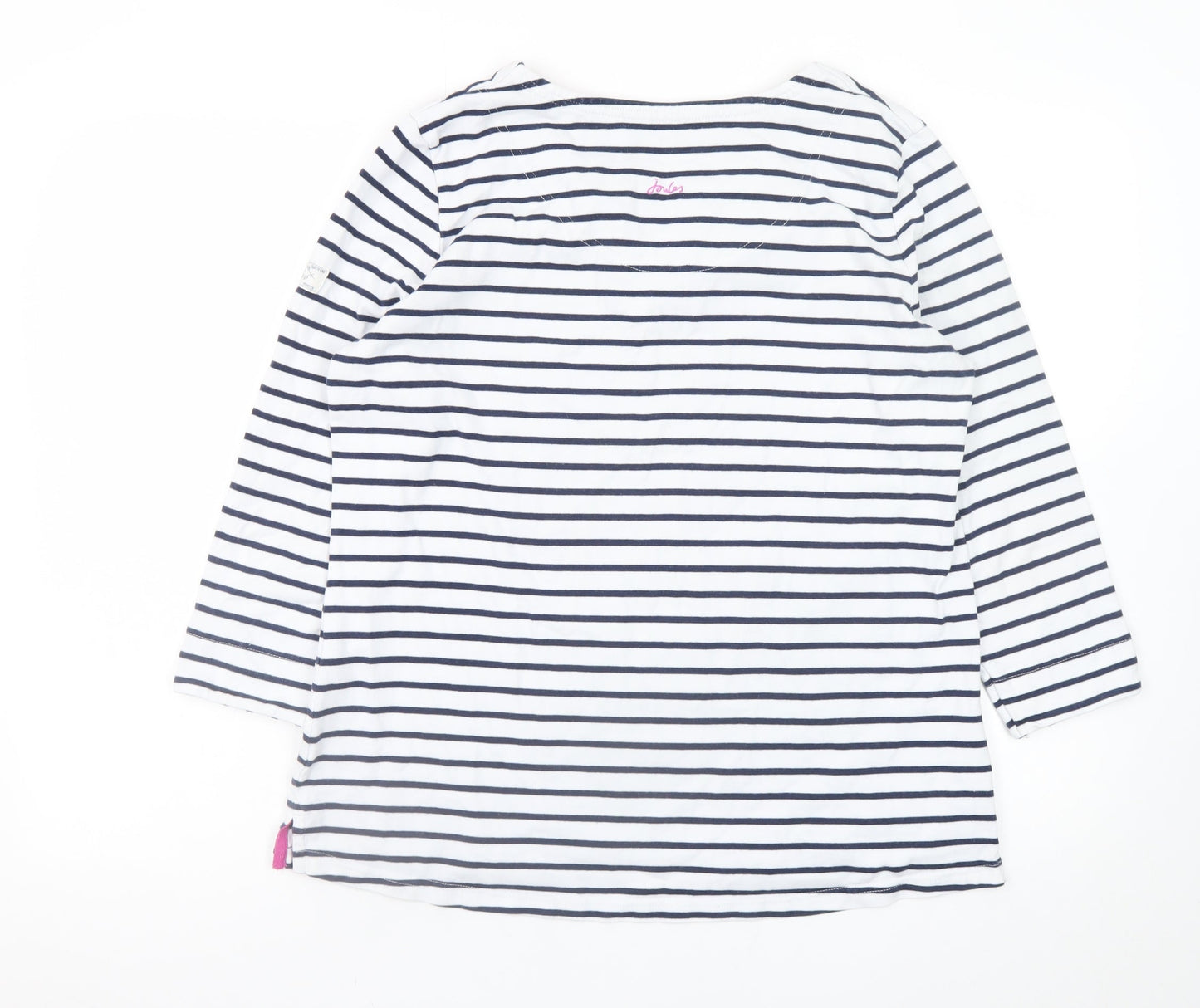 Joules Women White Navy Striped Pullover Sweatshirt UK 16