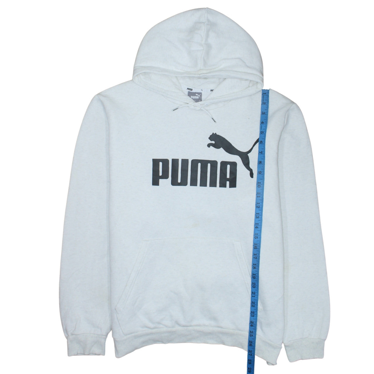 Puma Mens White Pullover Hoodie 2XL Sports Fleece Sweatshirt
