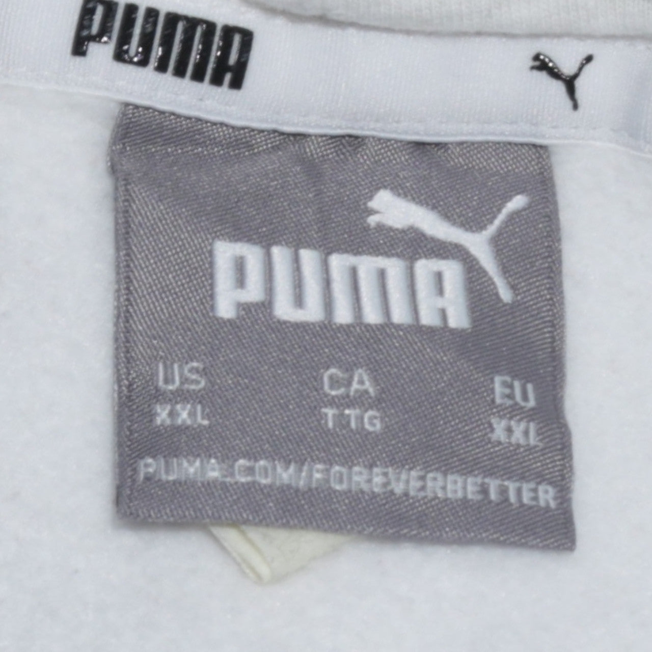 Puma Mens White Pullover Hoodie 2XL Sports Fleece Sweatshirt