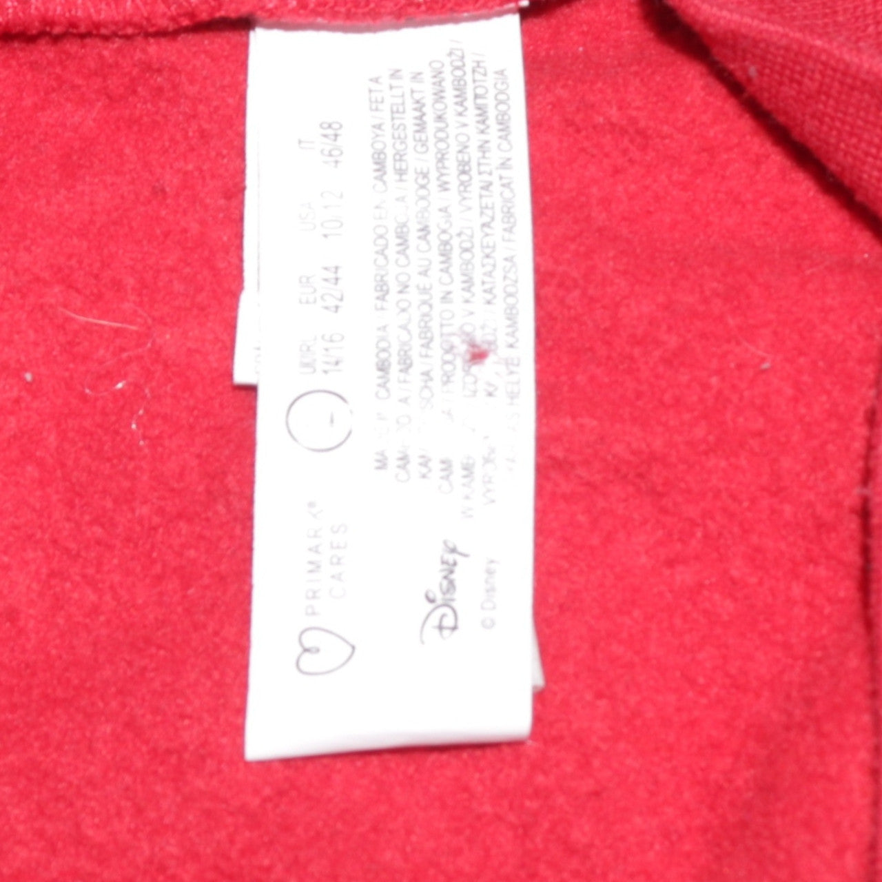 Disney Women Red Mickey & Pluto Pullover Hoodie Size 14/16