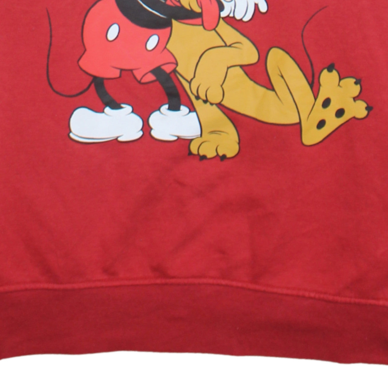 Disney Women Red Mickey & Pluto Pullover Hoodie Size 14/16