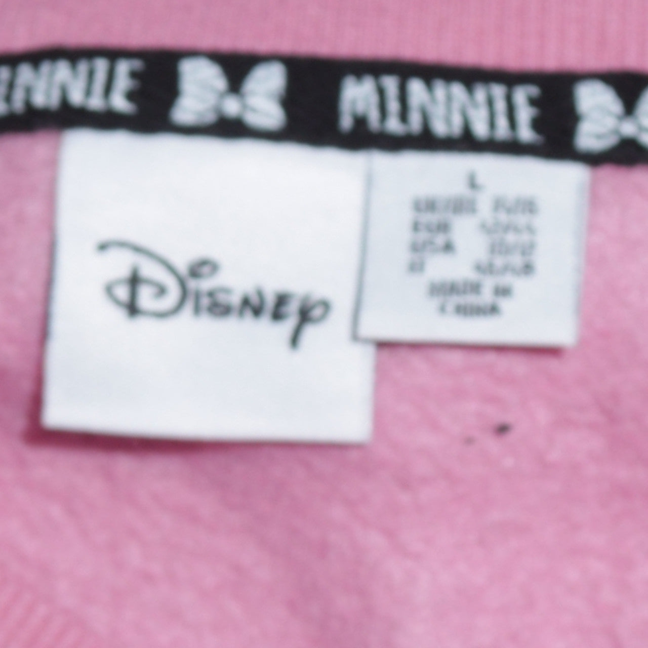 Disney Women Pink Minnie Crew Neck Pullover Sweatshirt Size L