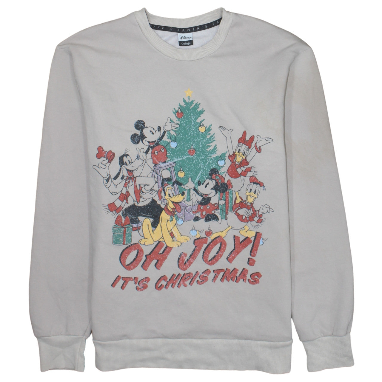 Disney at George Women's Beige Christmas Sweatshirt Size M 12-14
