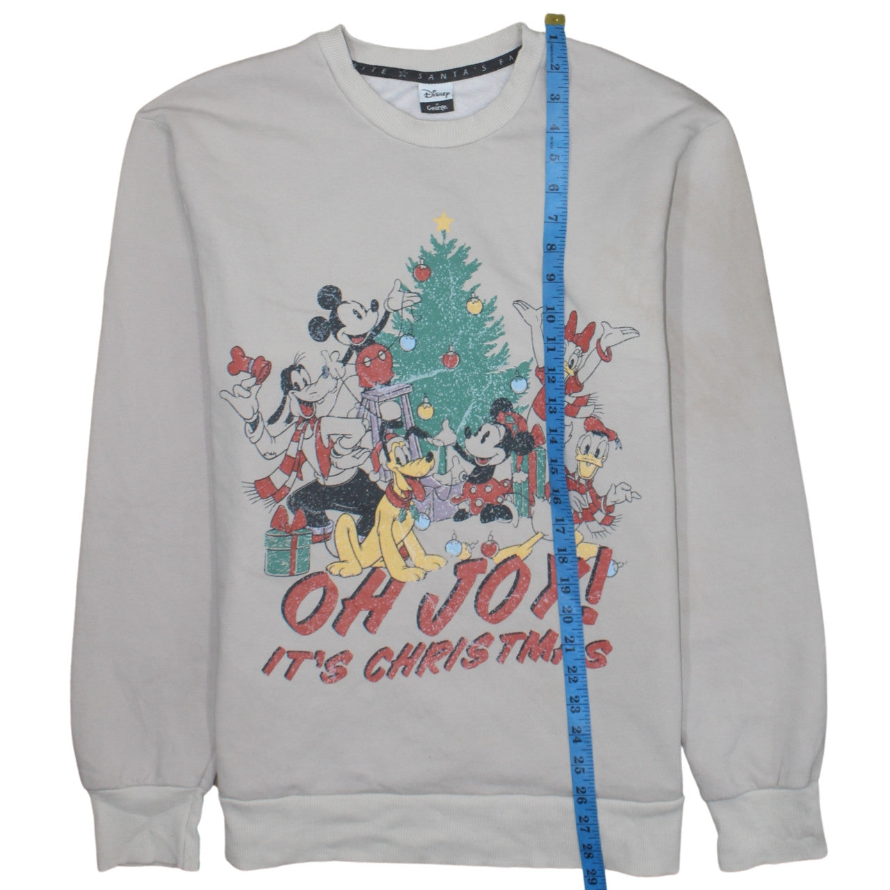 Disney at George Women's Beige Christmas Sweatshirt Size M 12-14