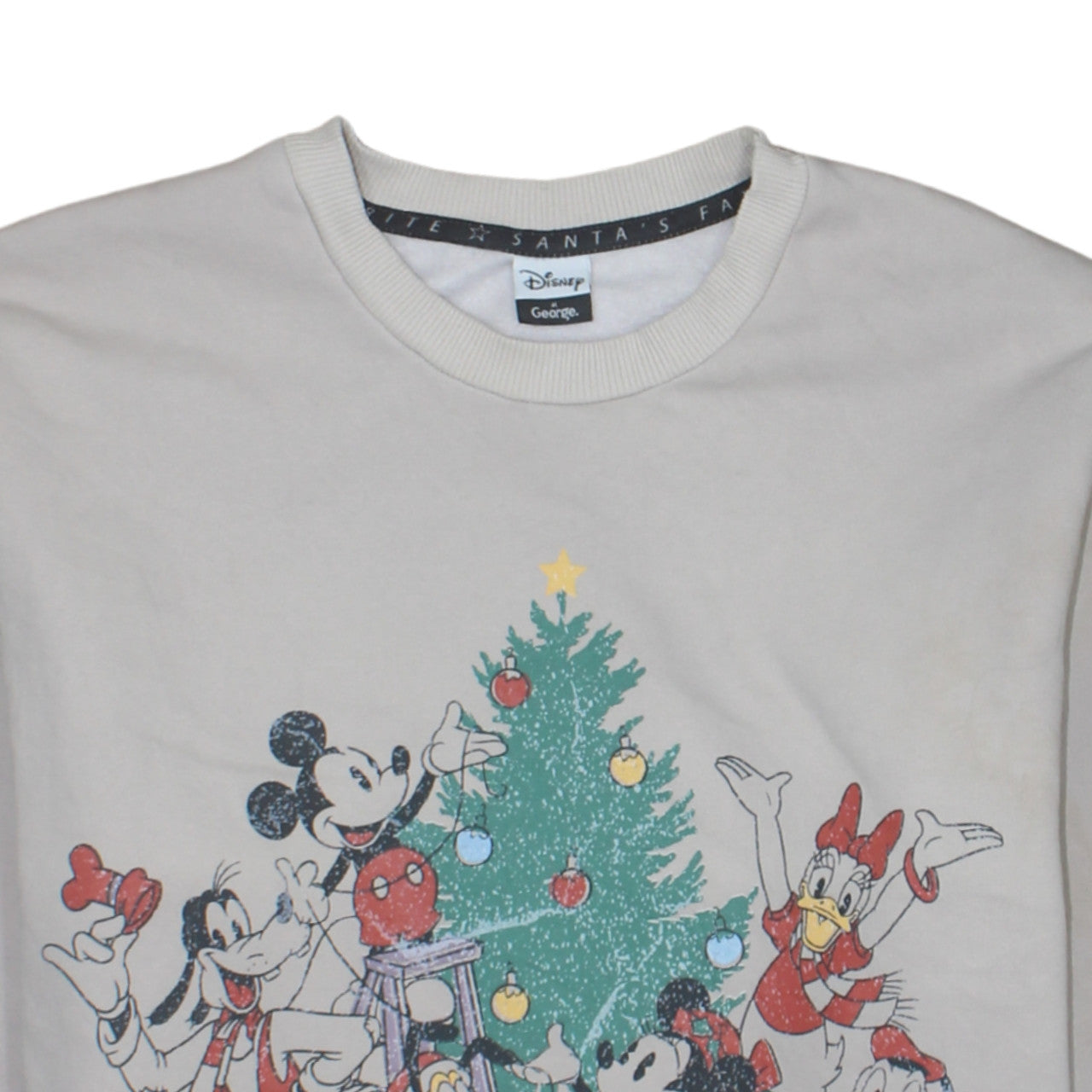 Disney at George Women's Beige Christmas Sweatshirt Size M 12-14