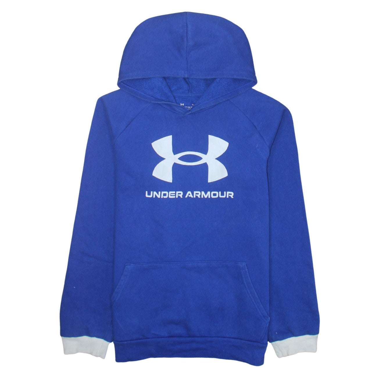 Under Armour Boys Blue Pullover Hoodie XL (158) Fleece Logo Sportswear