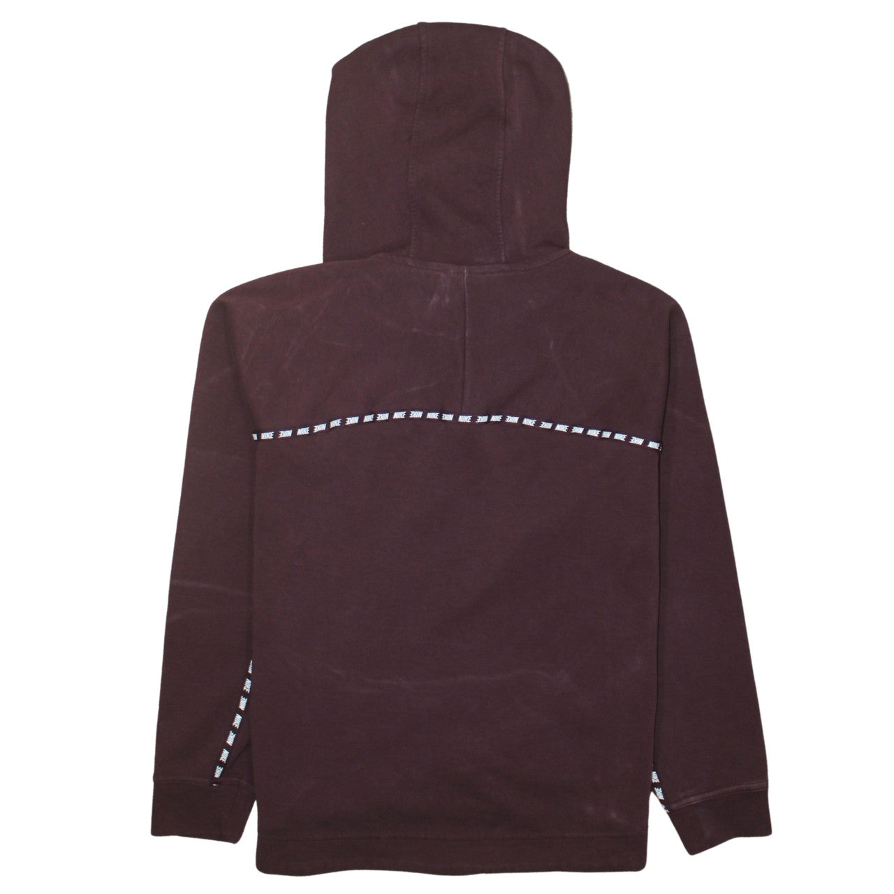 Nike Womens Burgundy Pullover Hoodie Size L Cotton Blend Logo