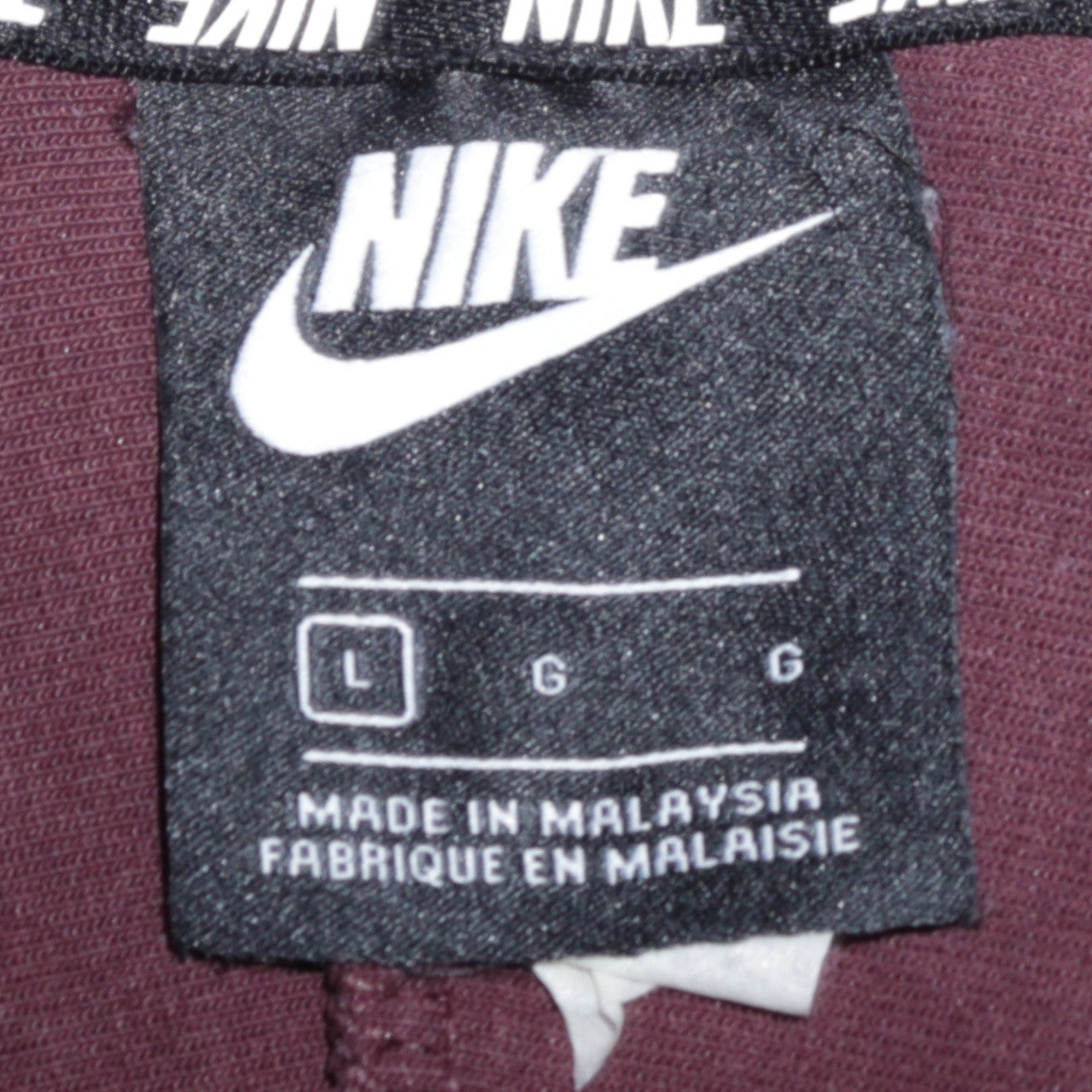 Nike Womens Burgundy Pullover Hoodie Size L Cotton Blend Logo