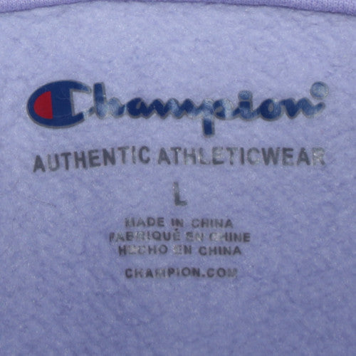Champion Girls Purple Hooded Pullover Sweatshirt L Fleece Lined Casual
