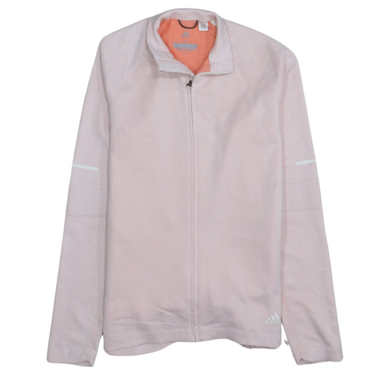 Adidas Womens Pink Medium Running Track Jacket Full Zip Lightweight