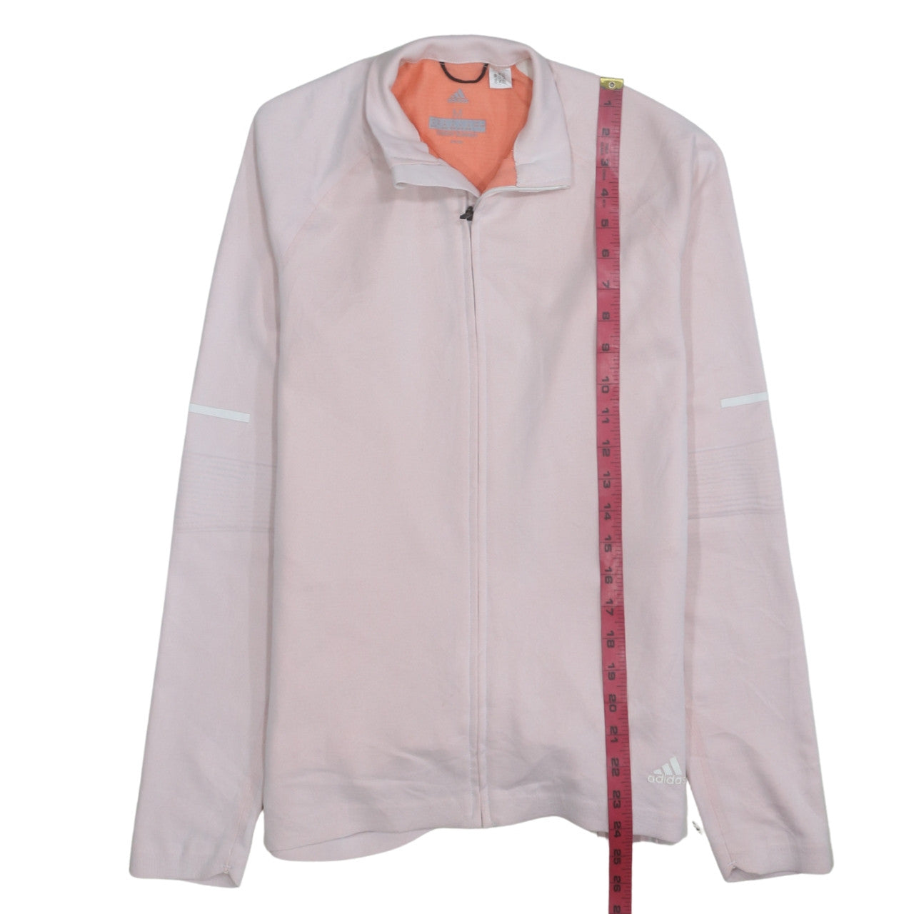 Adidas Womens Pink Medium Running Track Jacket Full Zip Lightweight