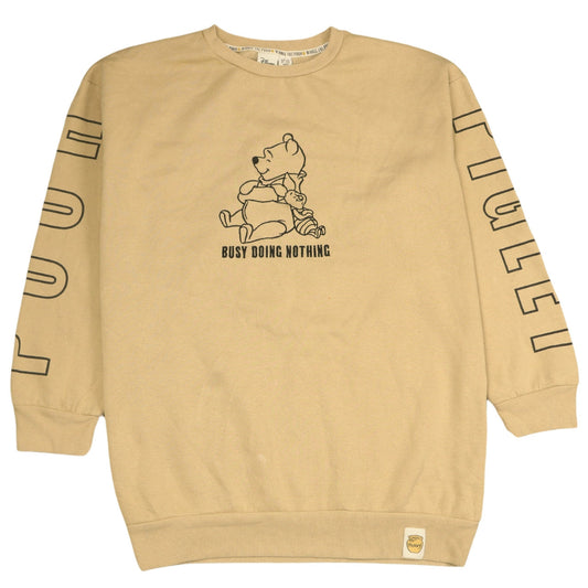 Disney Women Beige Winnie The Pooh Pullover Sweatshirt L