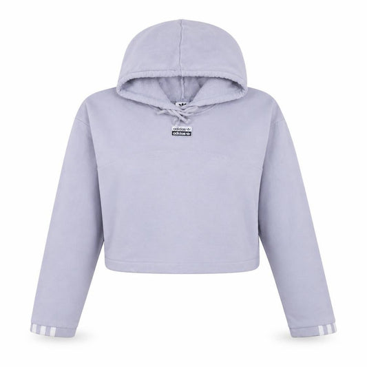 Adidas Womens Grey Cropped Pullover Hoodie Size 12