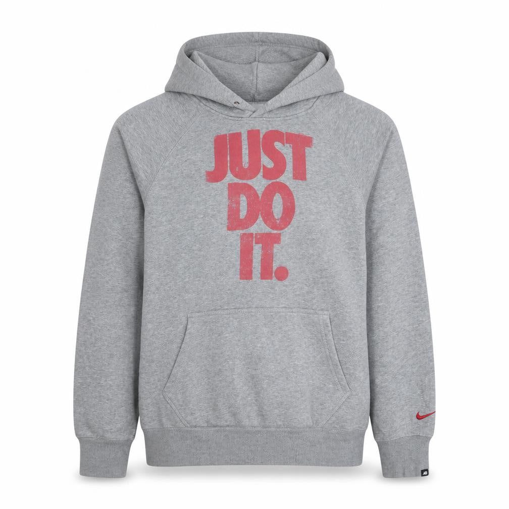 Nike Boys Grey Hoodie Small Just Do It Pullover Cotton Blend Fleece