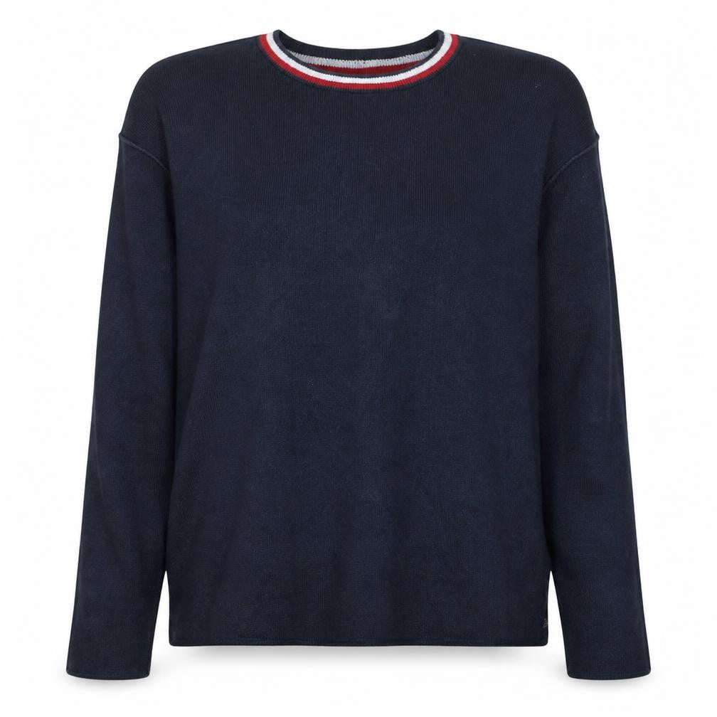 Tommy Hilfiger Women's Blue Crew Neck Cotton Pullover Jumper Size L