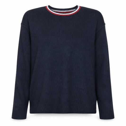 Tommy Hilfiger Women's Blue Crew Neck Cotton Pullover Jumper Size L