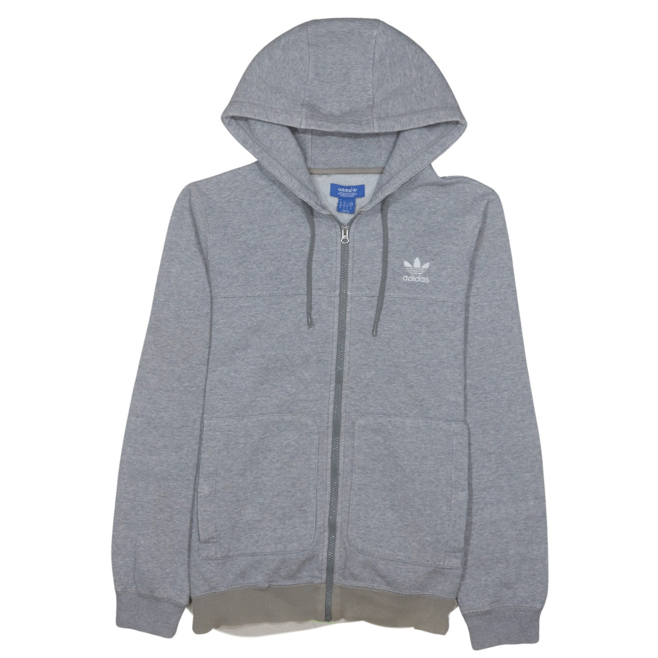 Adidas Men's Grey Full Zip Hoodie M Classic Trefoil Sportswear