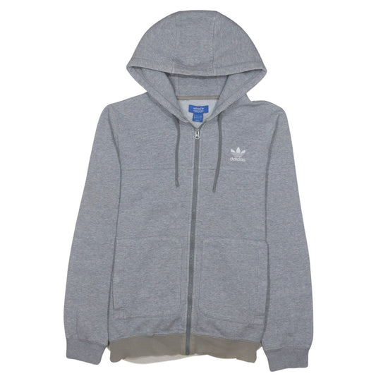 Adidas Men's Grey Full Zip Hoodie M Classic Trefoil Sportswear