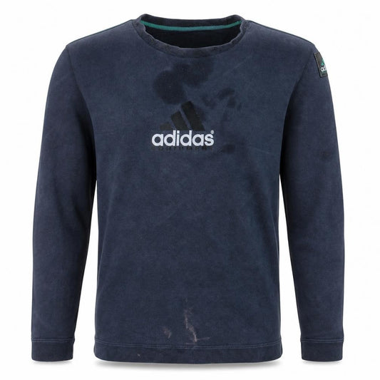 Adidas Mens Blue Pullover Sweatshirt M Vintage Crew Neck Logo Top