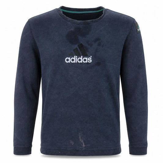 Adidas Mens Blue Pullover Sweatshirt M Vintage Crew Neck Logo Top