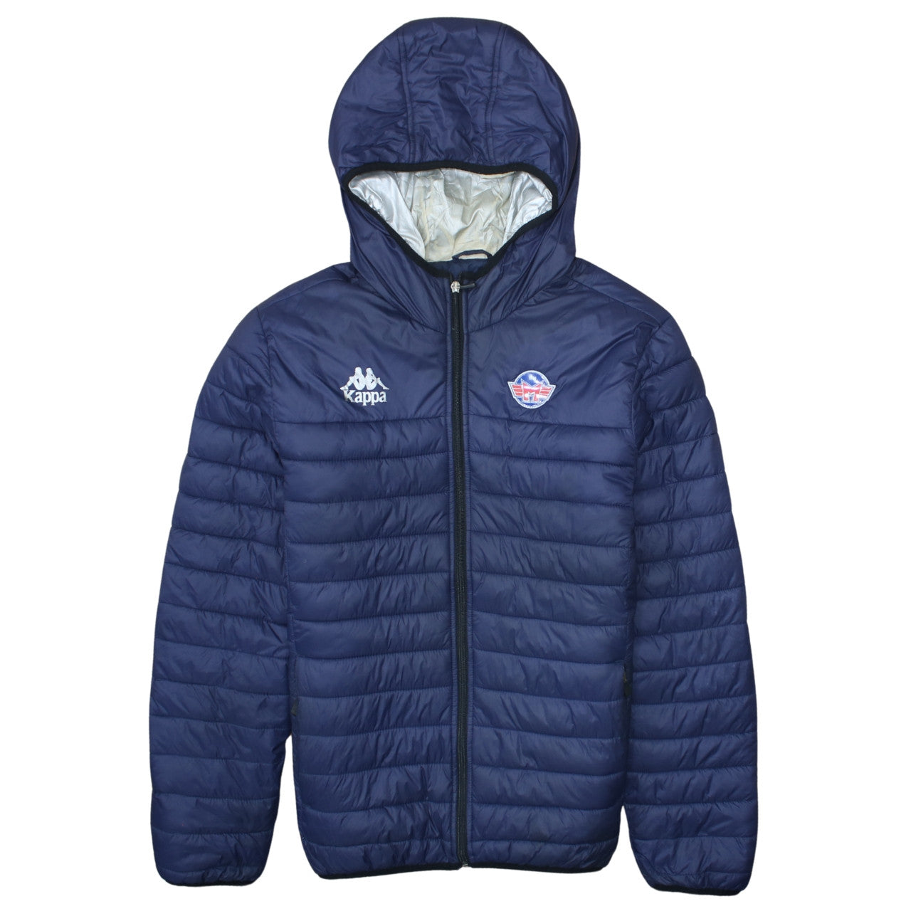 Kappa Men's Blue Hooded Puffer Jacket Size L Casual Sportswear