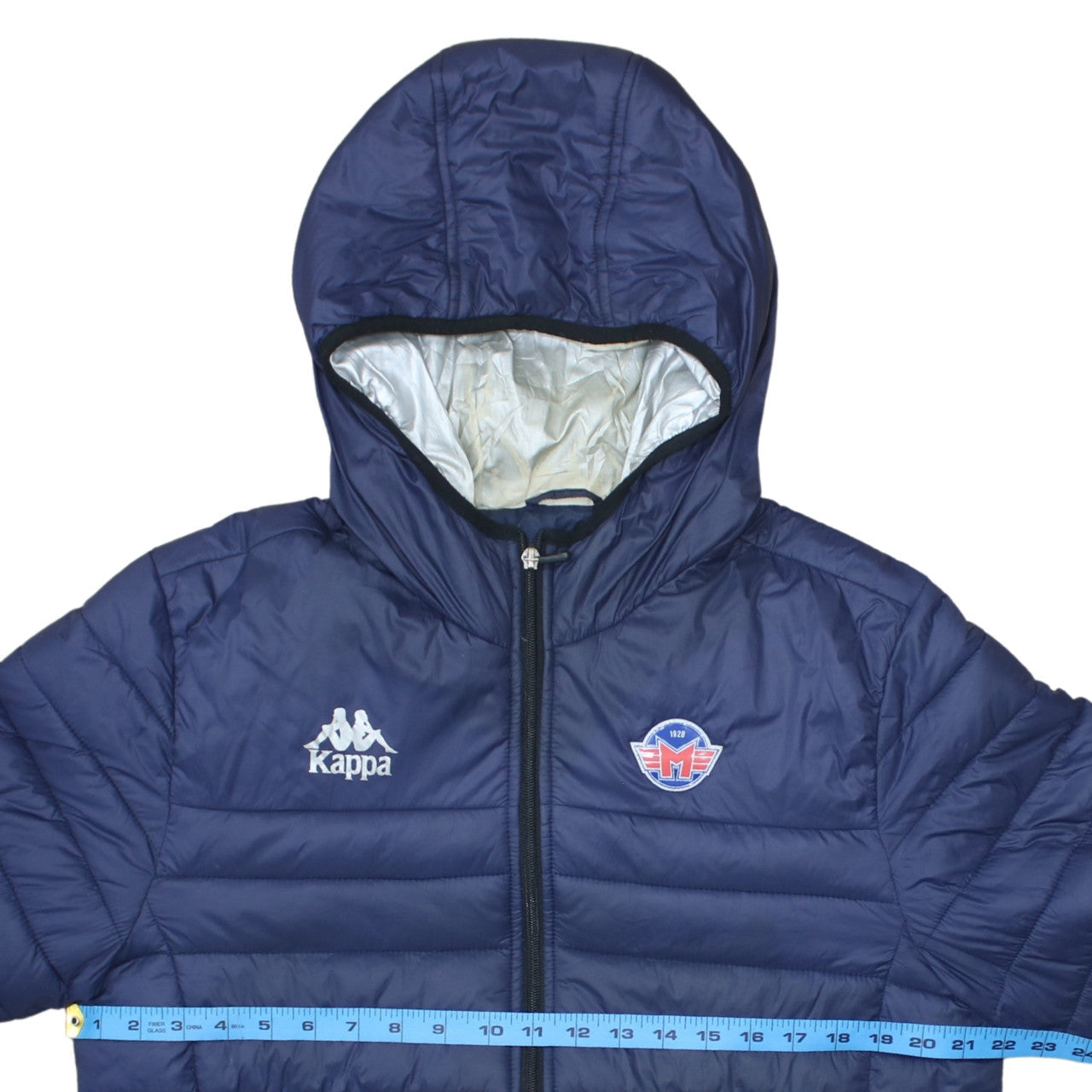Kappa Men's Blue Hooded Puffer Jacket Size L Casual Sportswear