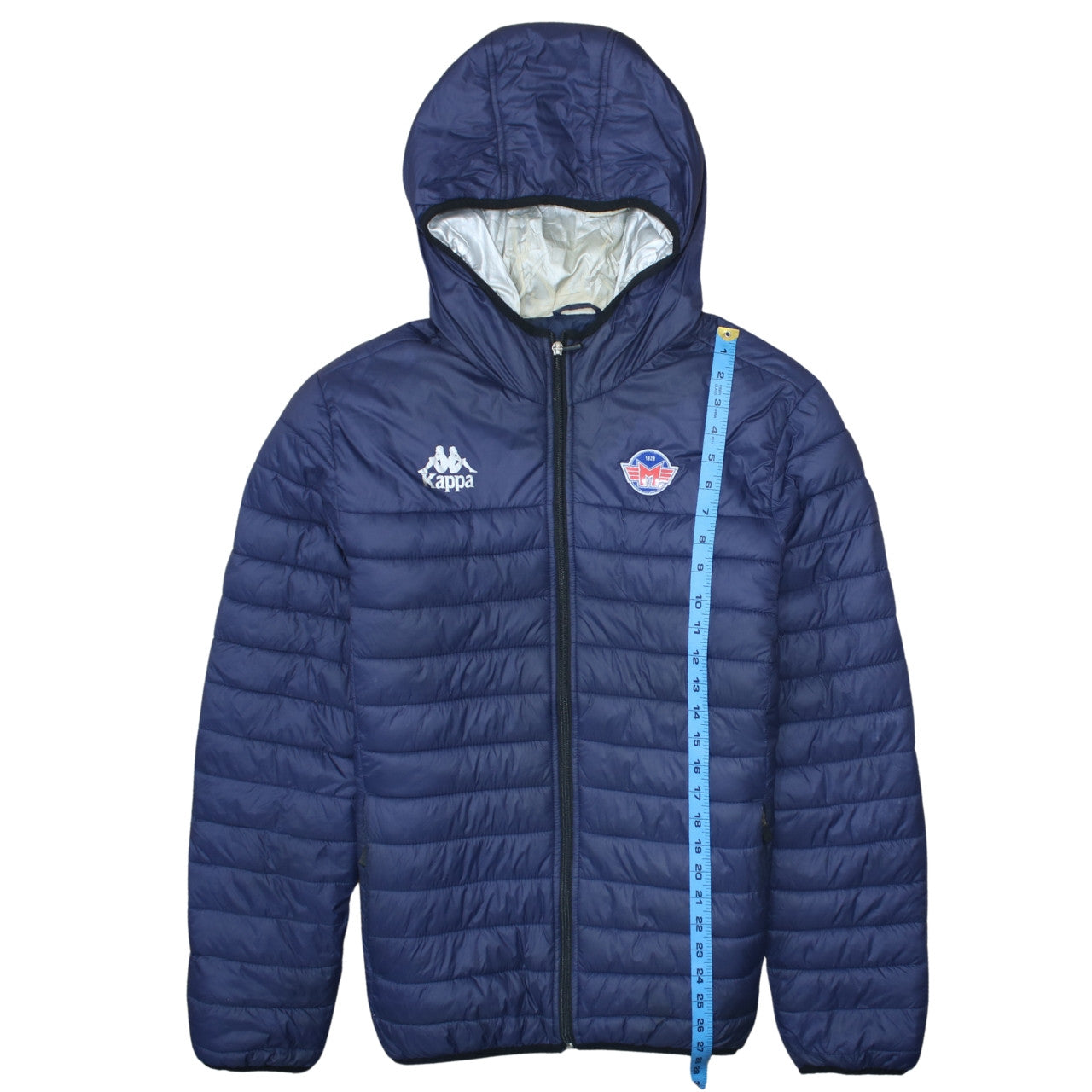 Kappa Men's Blue Hooded Puffer Jacket Size L Casual Sportswear