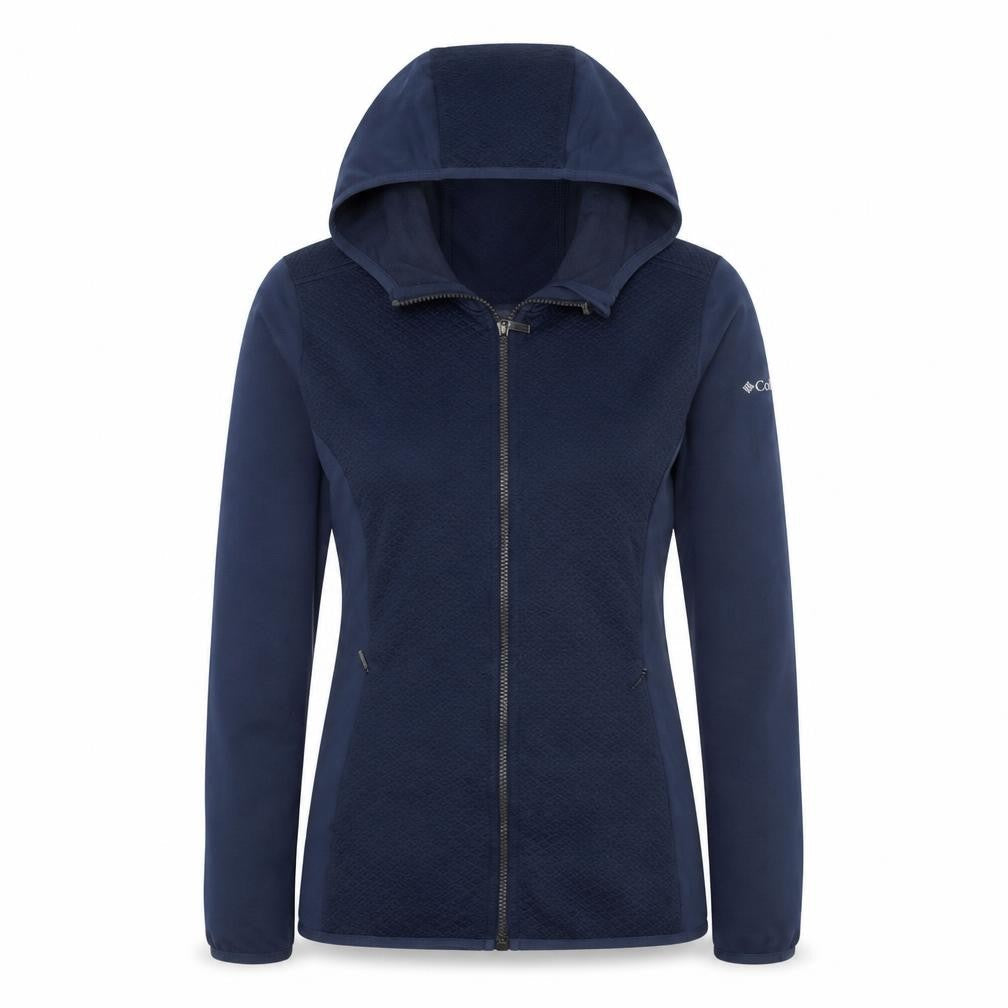 Columbia Womens Navy Full Zip Hooded Sweatshirt Size M Polyester Blend