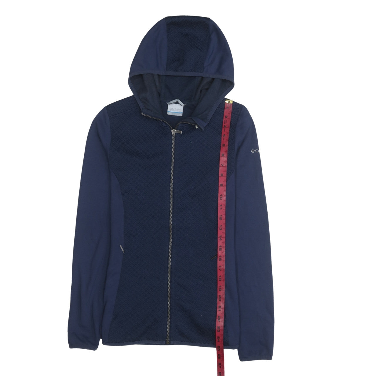 Columbia Womens Navy Full Zip Hooded Sweatshirt Size M Polyester Blend
