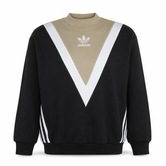 Adidas Women’s Beige Black Colourblock Crew Neck Sweatshirt Size 6