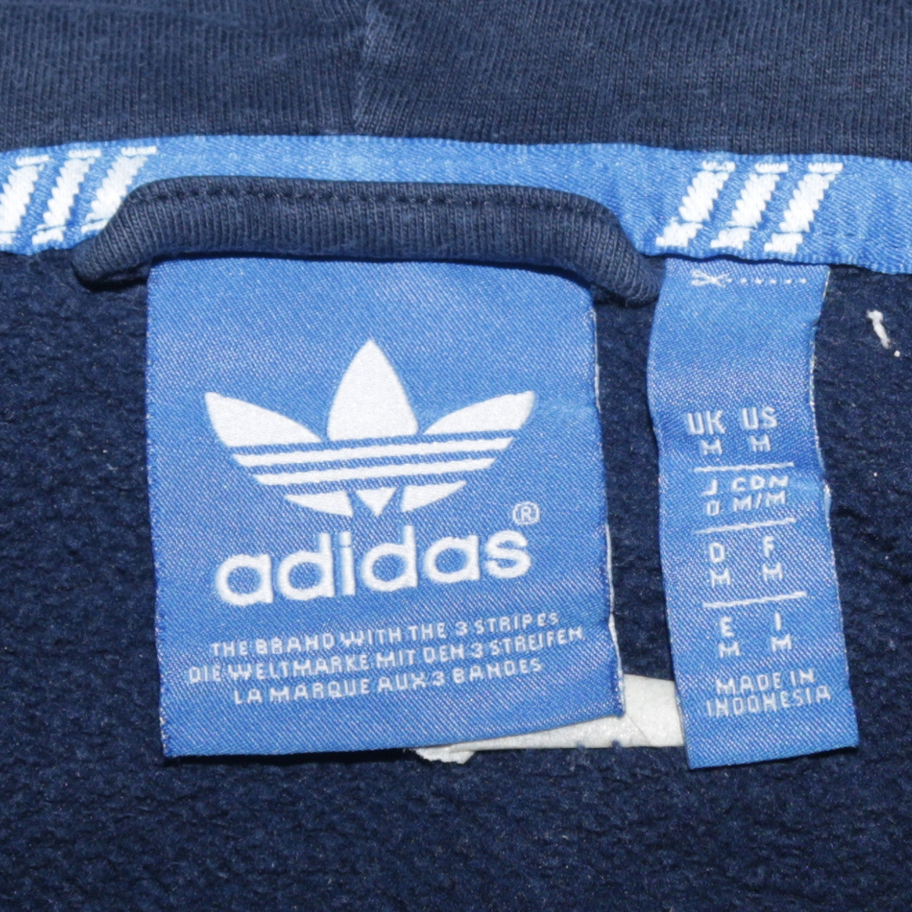 Adidas Men's Blue Full Zip Hoodie Size M Logo Sportswear
