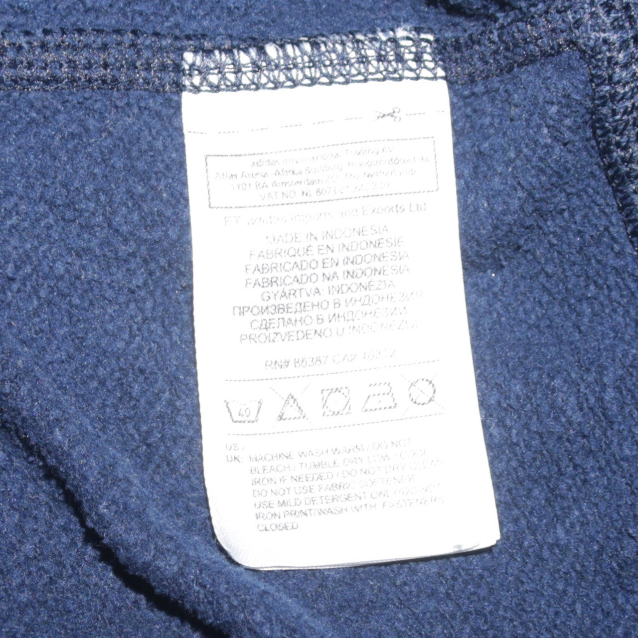 Adidas Men's Blue Full Zip Hoodie Size M Logo Sportswear