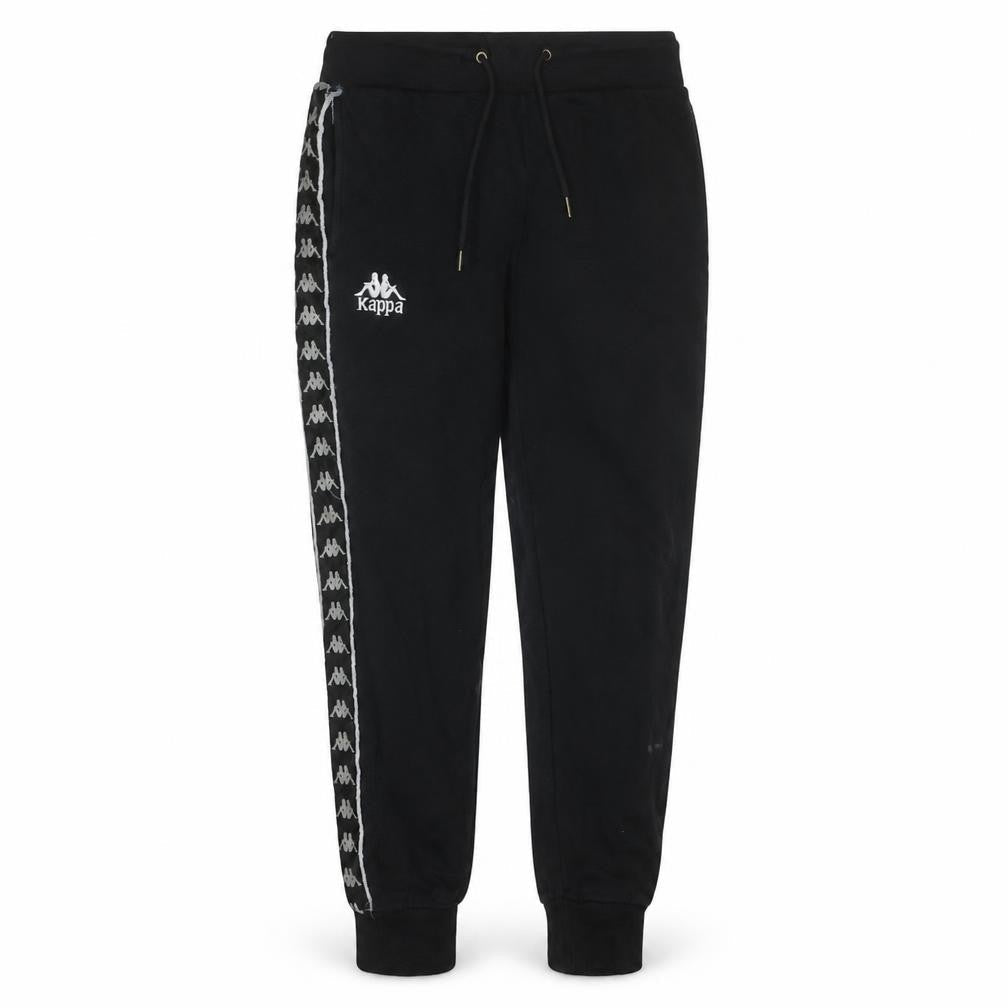 Kappa Men's Black Jogger Sweatpants Medium Logo Tapered Pants