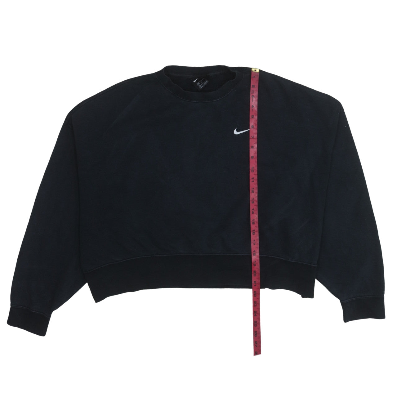 Nike Women Black L Pullover Sweatshirt Logo Cotton Blend