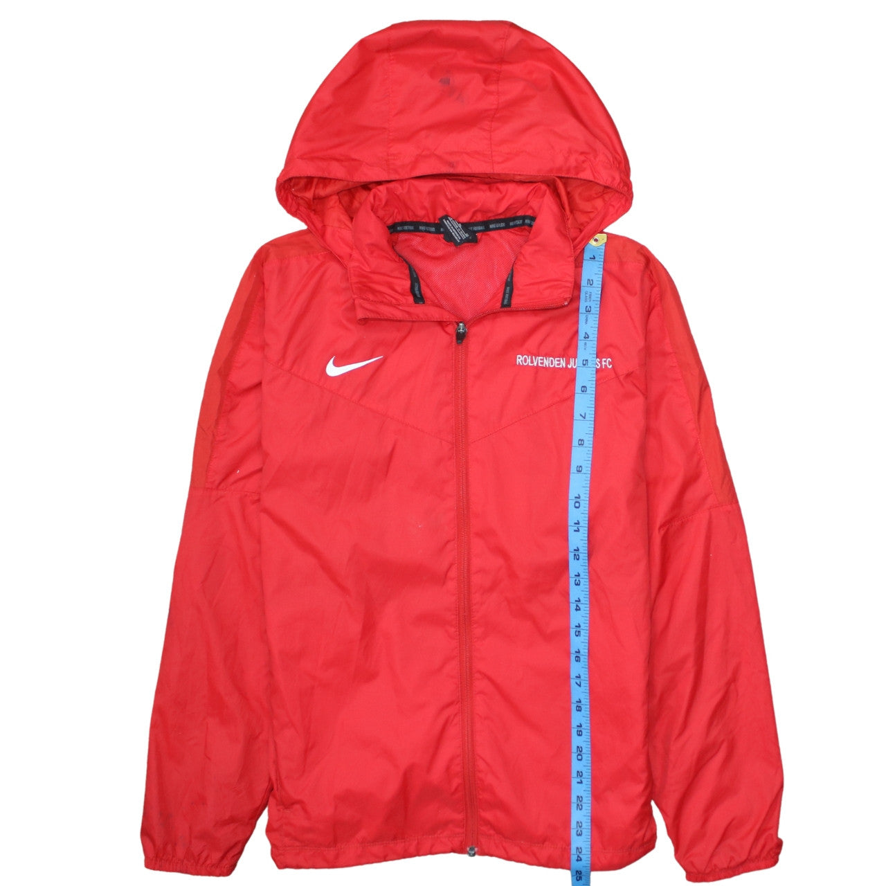 Nike Boys Red Windbreaker Football Jacket 13-15 Years Hooded Full Zip