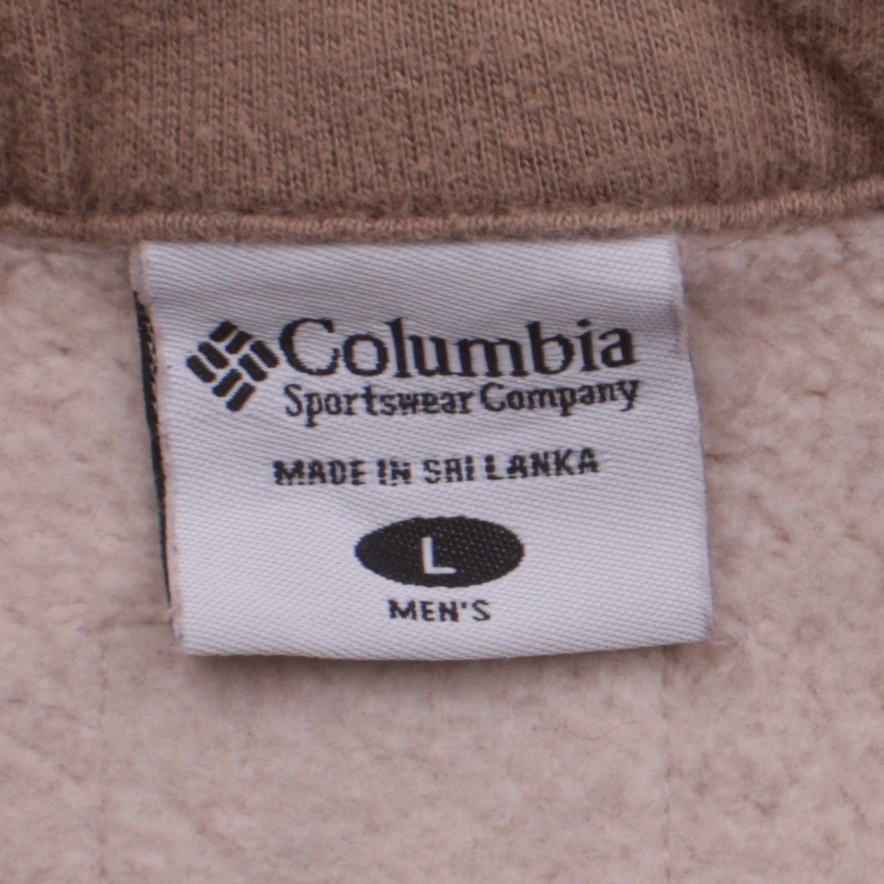 Columbia Men's Beige 1/4 Zip Fleece Sweatshirt L Regular