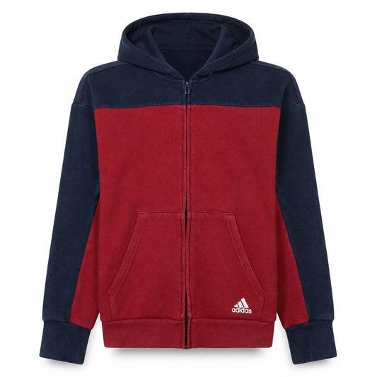 Adidas Womens Red & Navy Full Zip Hoodie Size Small