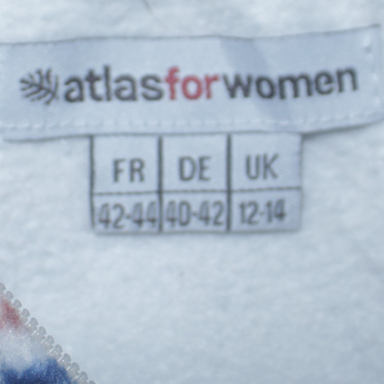 Atlas For Women White Fair Isle Fleece Jacket Size 12-14 Winter Warm Zip Up