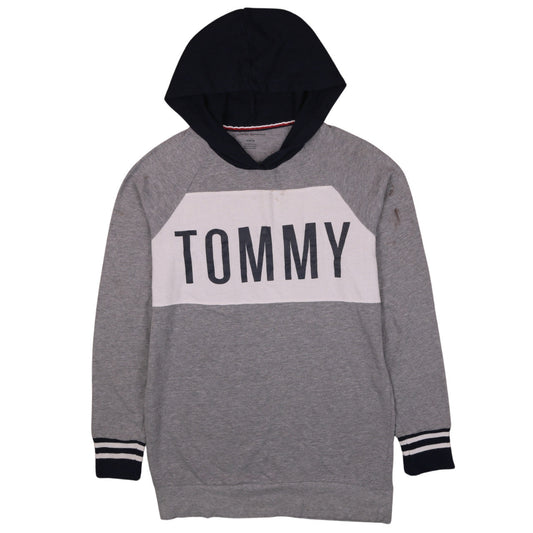 Tommy Hilfiger Men's Grey Pullover Hoodie Small Logo Graphic
