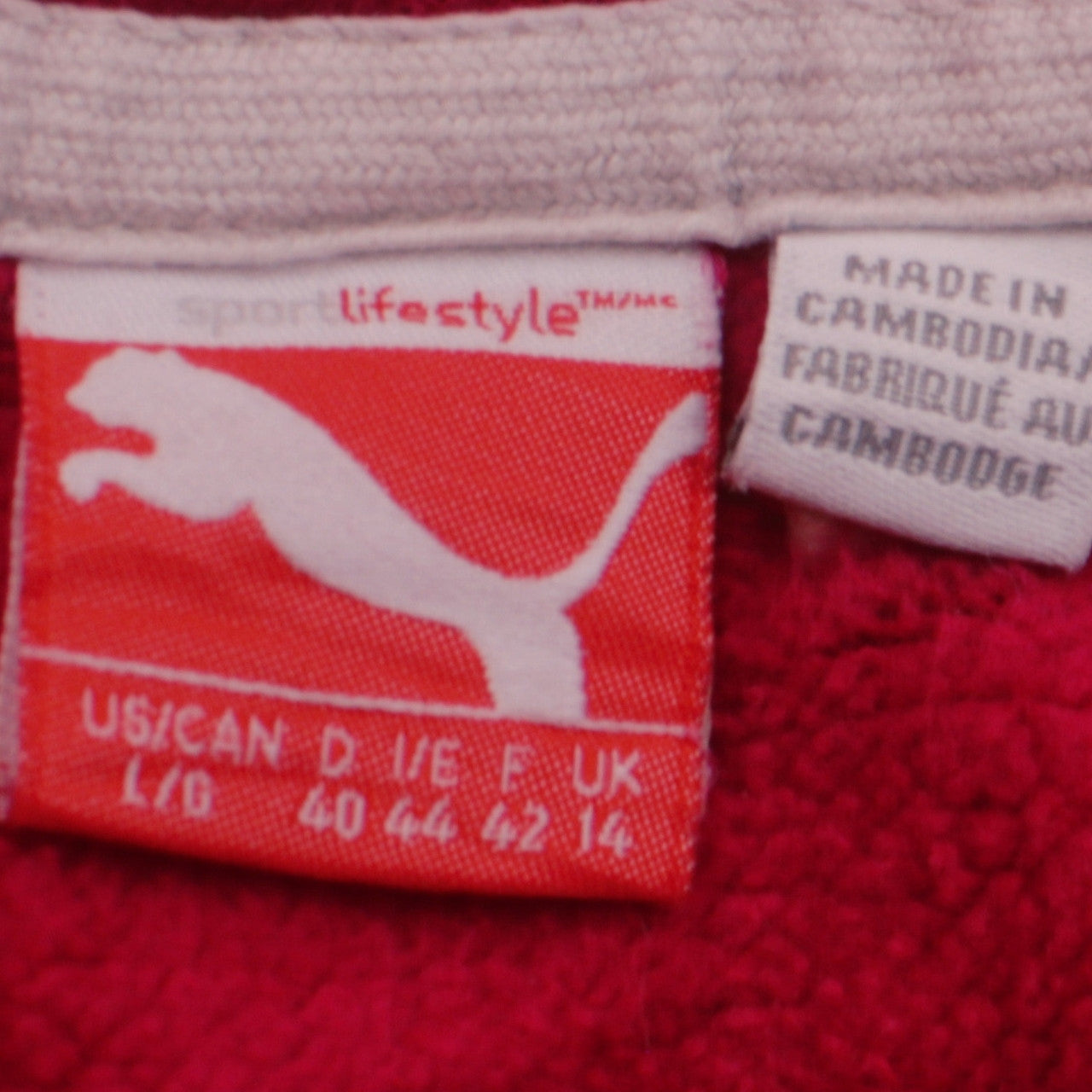 Puma Girls Red Hoodie UK 14 Pullover Cotton Blend Logo Sweatshirt