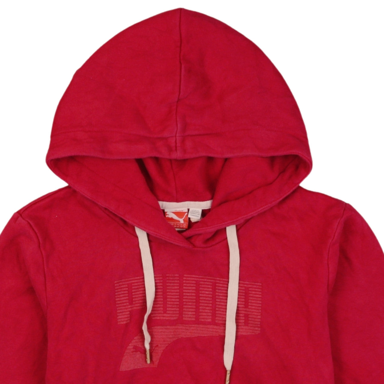 Puma Girls Red Hoodie UK 14 Pullover Cotton Blend Logo Sweatshirt