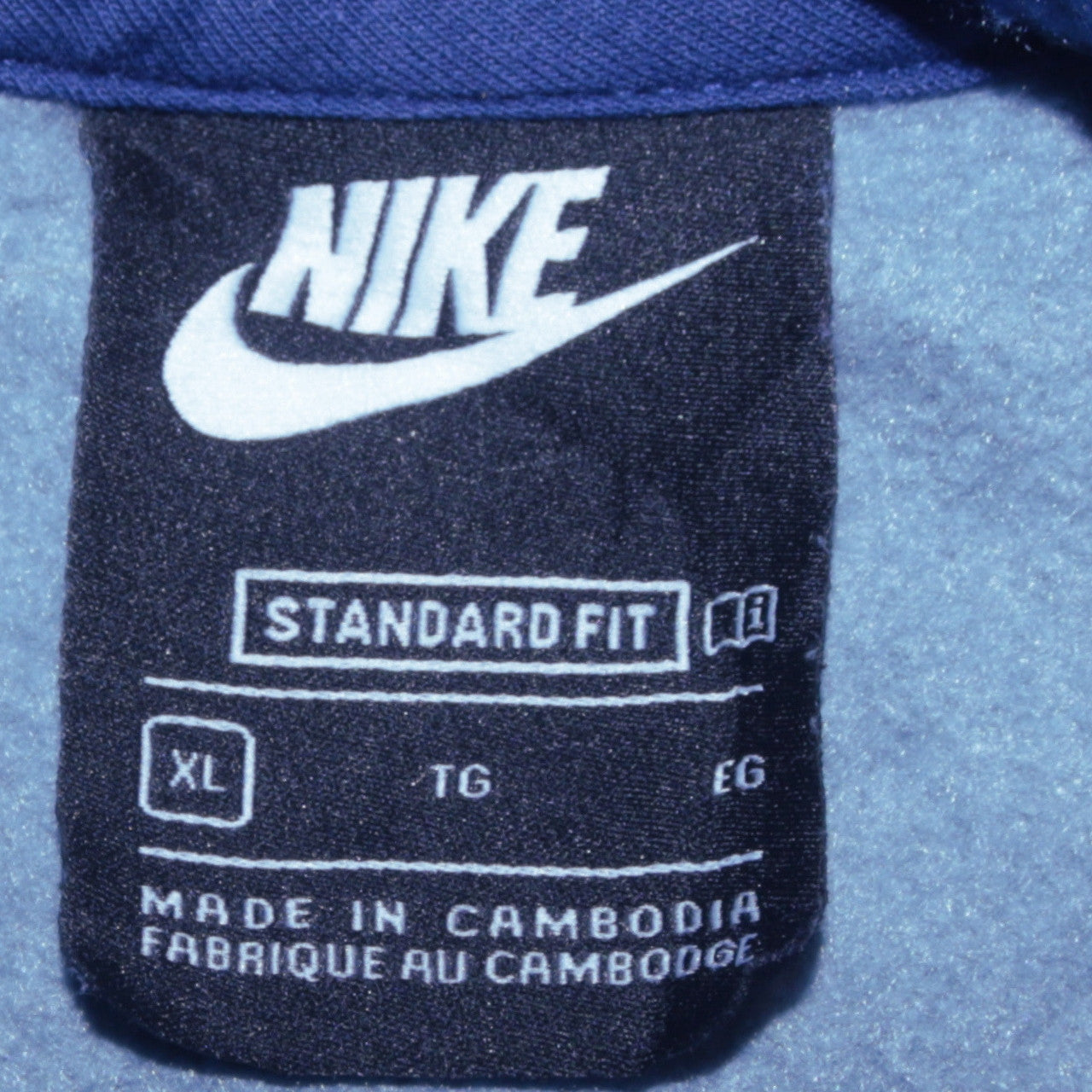 Nike Boys Blue XL Pullover Hoodie with Orange Logo Graphic Print