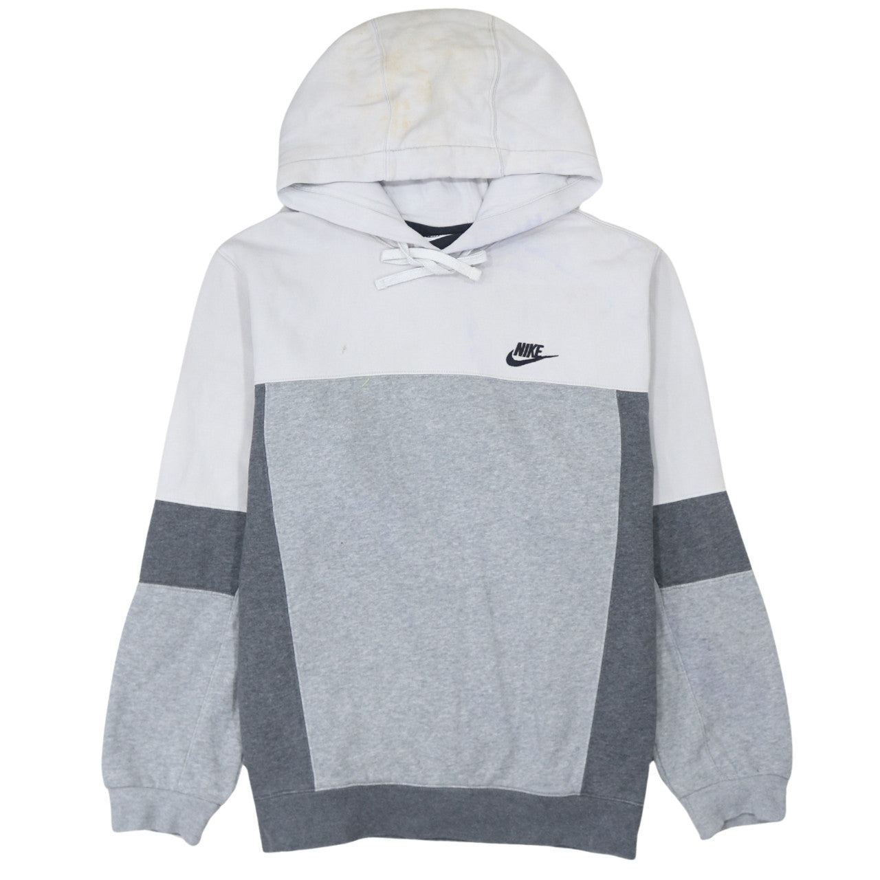 Nike Men's Grey Colour Block Pullover Hoodie Size S