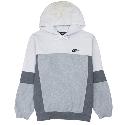 Nike Men's Grey Colour Block Pullover Hoodie Size S