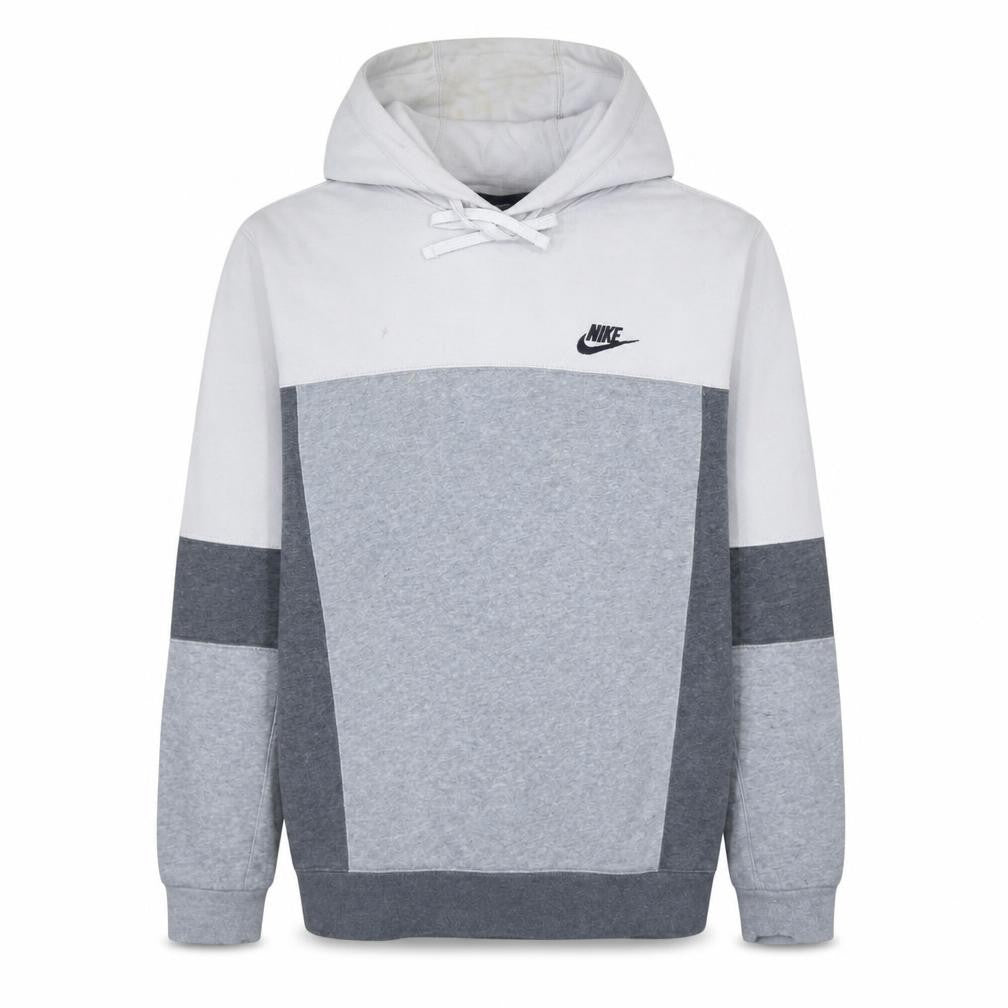 Nike Men's Grey Colour Block Pullover Hoodie Size S