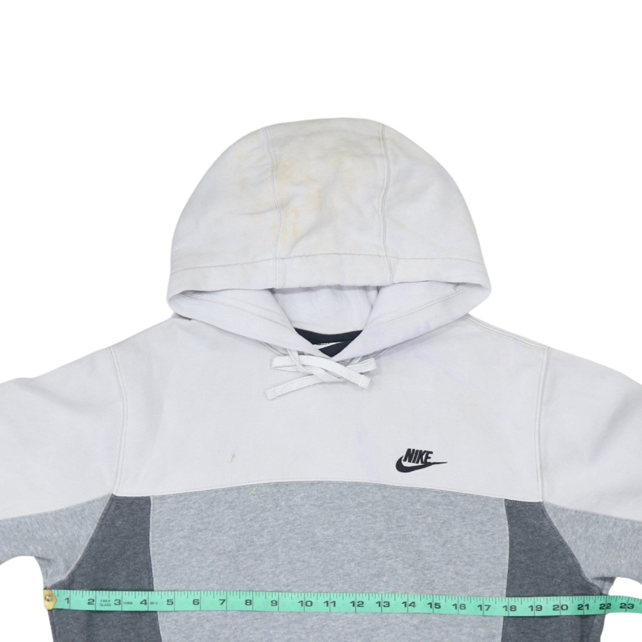 Nike Men's Grey Colour Block Pullover Hoodie Size S