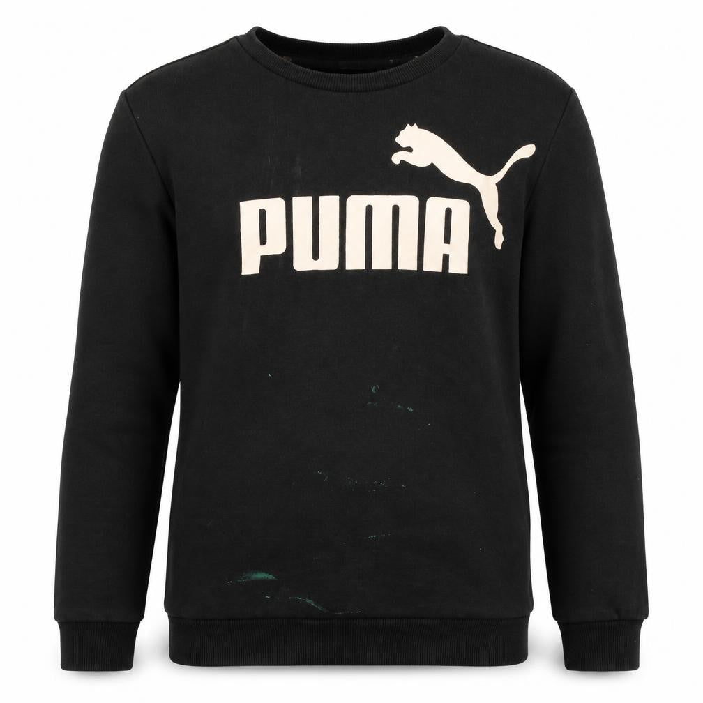 Puma Boys Black Crew Neck Logo Pullover Sweatshirt 11-12 Years