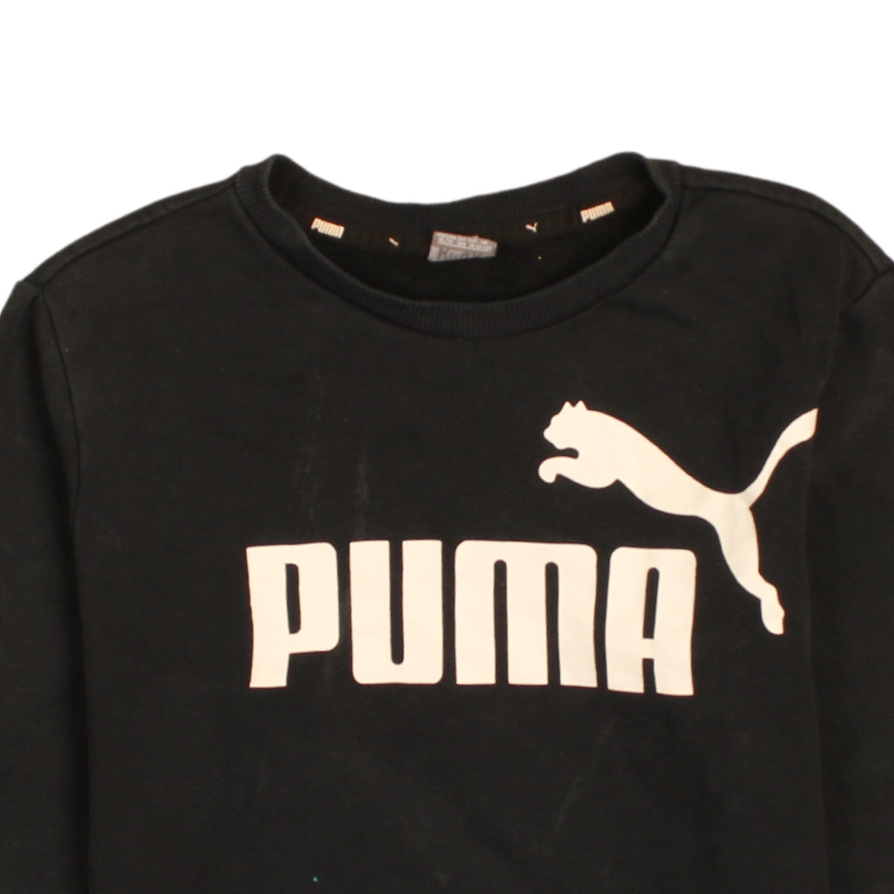 Puma Boys Black Crew Neck Logo Pullover Sweatshirt 11-12 Years